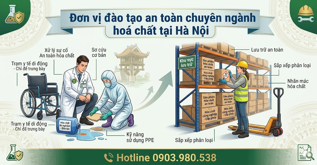 Đơn vị đào tạo an toàn chuyên ngành hoá chất tại Hà Nội 2 Đơn vị đào tạo an toàn chuyên ngành hoá chất tại Hà Nội