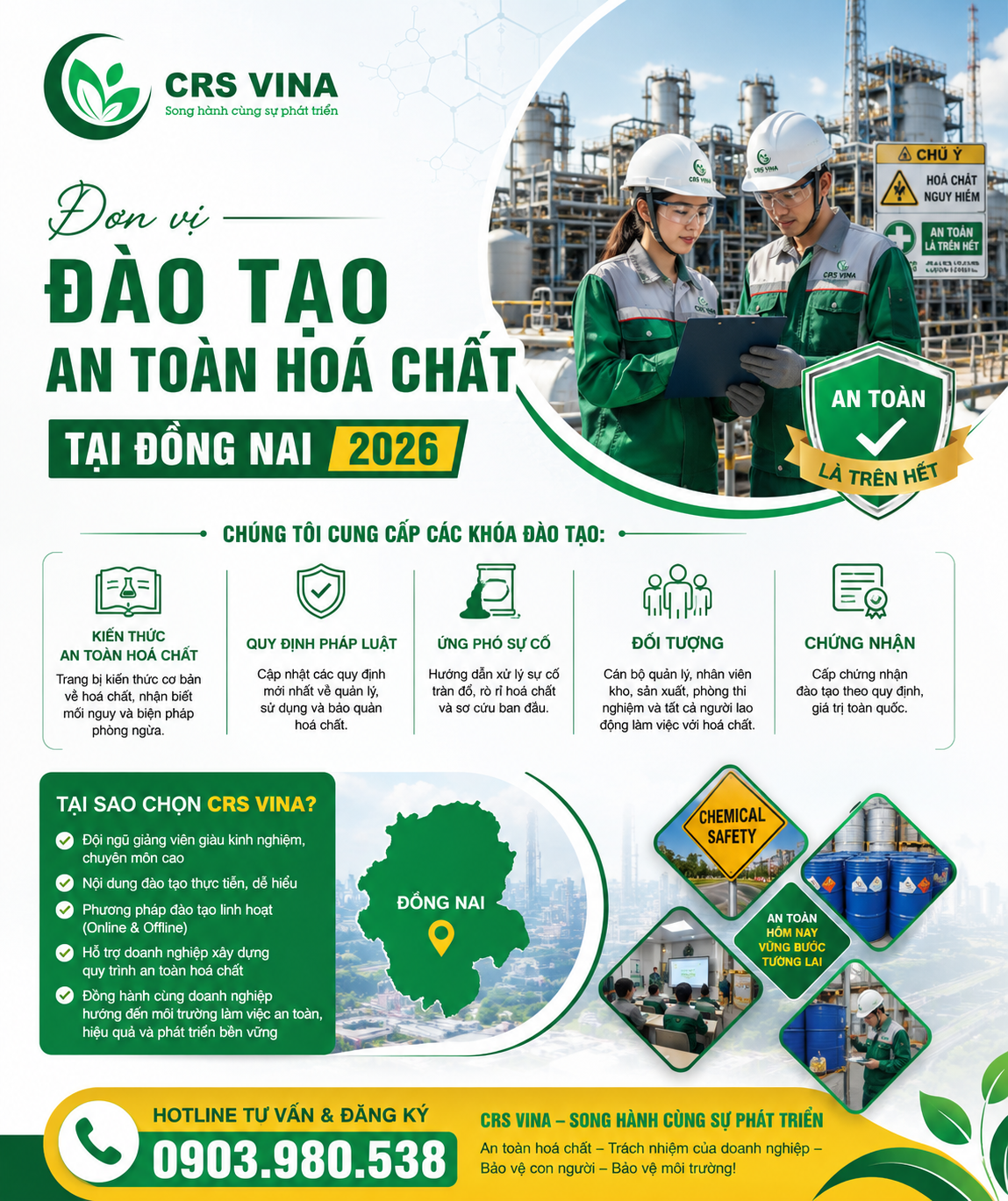 Đơn vị đào tạo an toàn hóa chất tại Đồng Nai