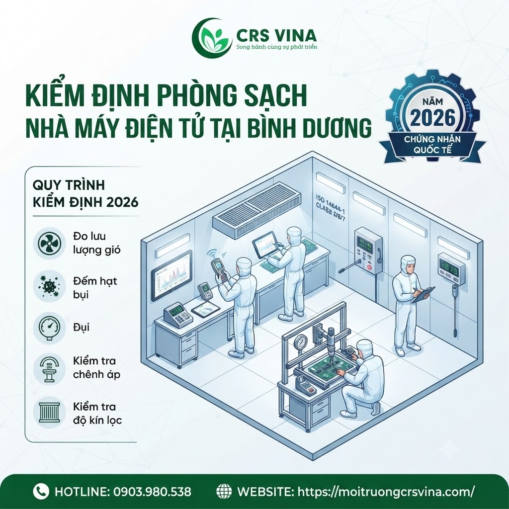 Kiểm định phòng sạch nhà máy điện tử tại Bình Dương