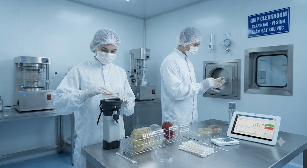 Kiểm tra vi sinh phòng sạch GMP Uy Tín, Chính Xác 2 Kiểm tra vi sinh phòng sạch GMP