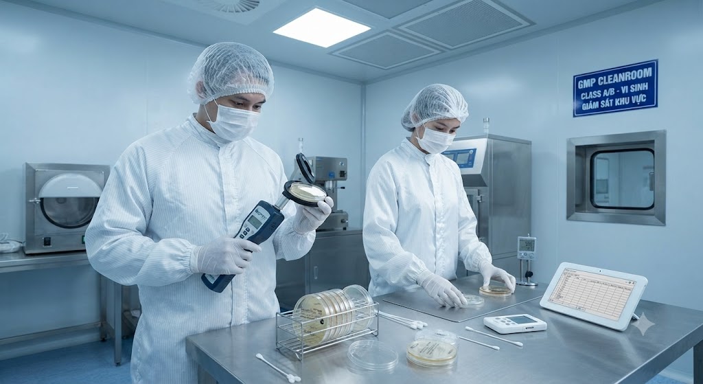 Kiểm tra vi sinh phòng sạch GMP Uy Tín, Chính Xác 1 Kiểm tra vi sinh phòng sạch GMP